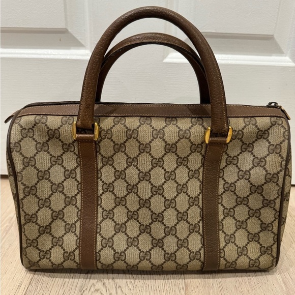 Gucci Tan Canvas & Leather Vintage PRISTINE Boston Bag Authentic with COA - Picture 7 of 13